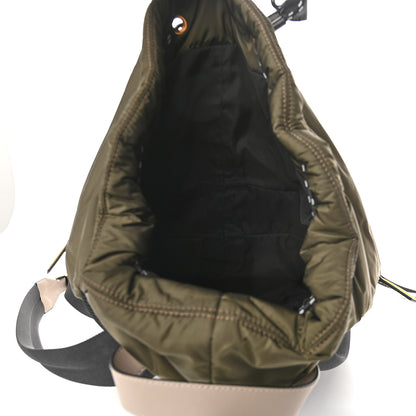 Fendi Nylon Vitello Grace FF Expandable Drawstring Backpack Military Brown Tortora 5 of 9