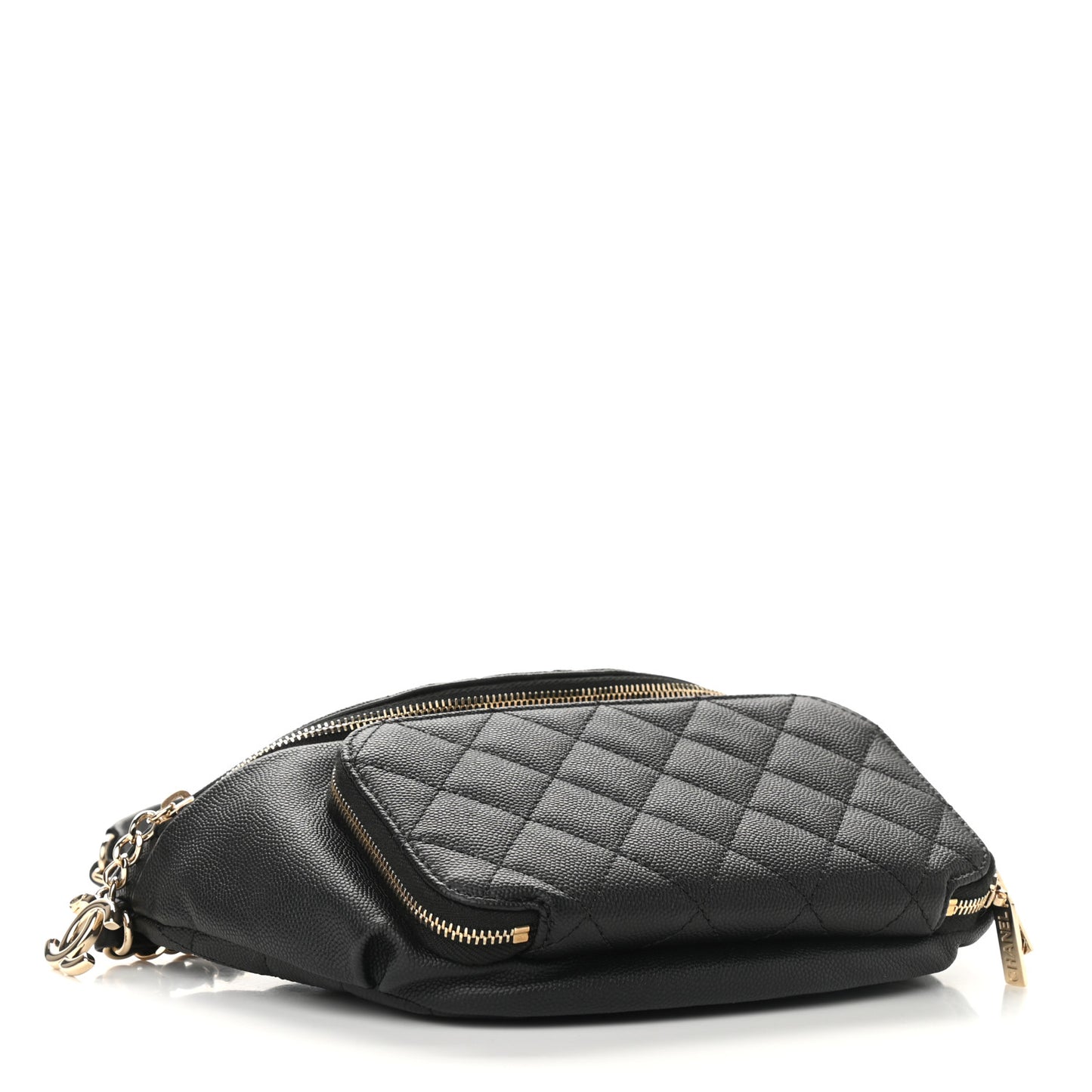 Caviar Quilted Business Affinity Waist Belt Bag Black