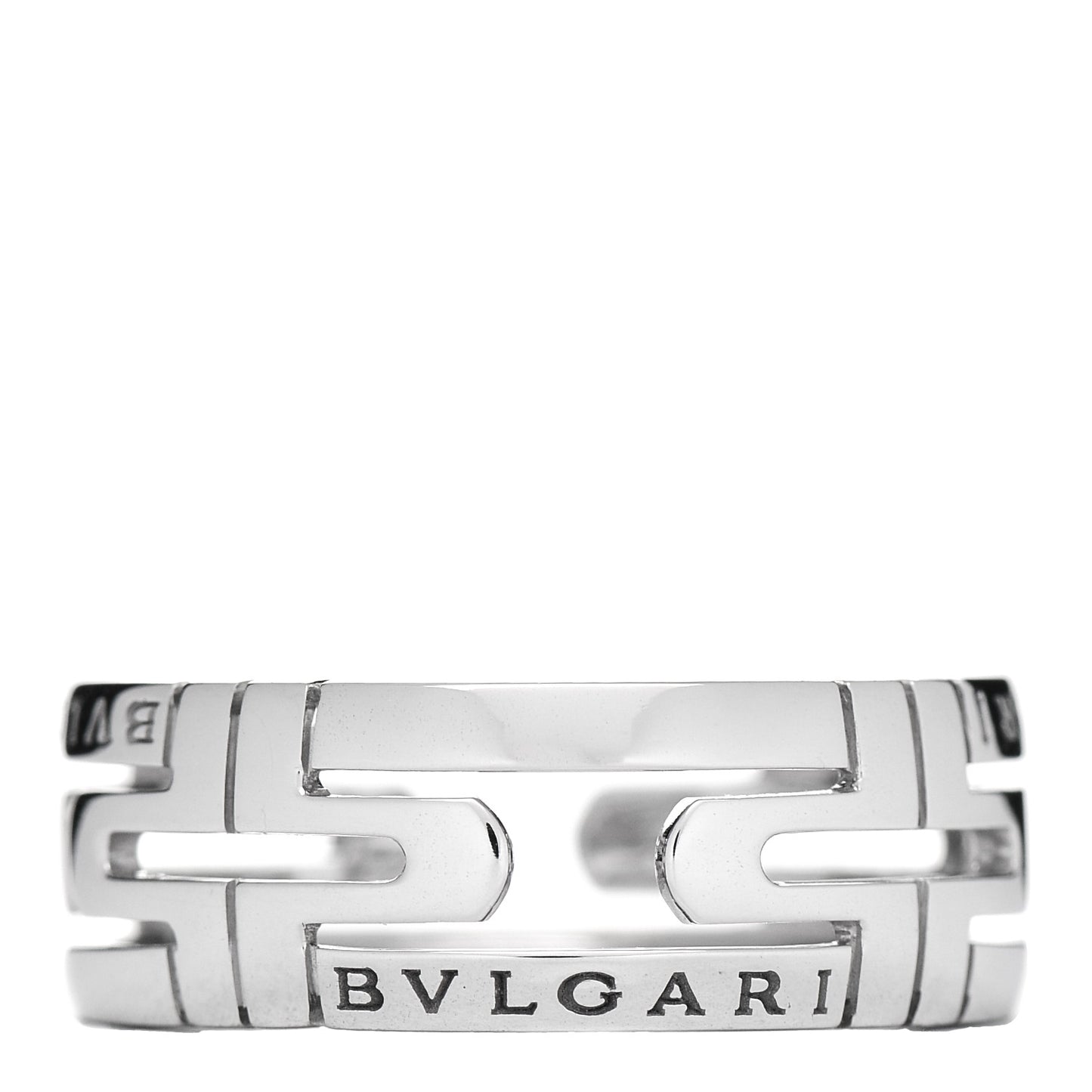 18K White Gold Wide Parentesi Band Ring 56 7.5