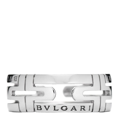 Bulgari 18K White Gold Wide Parentesi Band Ring 56 7.5 1 of 4