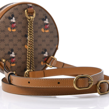 Gucci X DISNEY Mini Vintage GG Supreme Monogram Mickey Mouse Round Backpack Beige Vintage Sun Oil 10 of 14