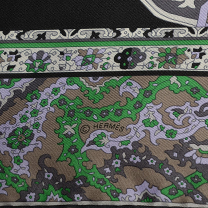 Hermes Silk Twill Tapis Persans Scarf 140 Lilac Anthracite Vert 4 of 7