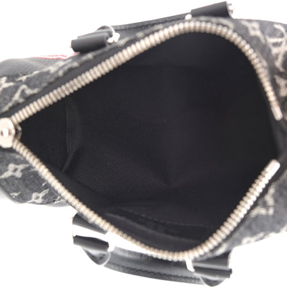 Louis Vuitton X NIGO Taurillon Monogram Denim Drip Keepall XS Black 6 of 11