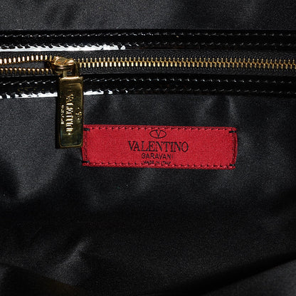 Valentino Garavani Silk Georgette Rosier Small Tote Ivory Black 6 of 8