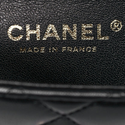 Chanel Lambskin Quilted Mini Top Handle Rectangular Flap Black 6 of 15