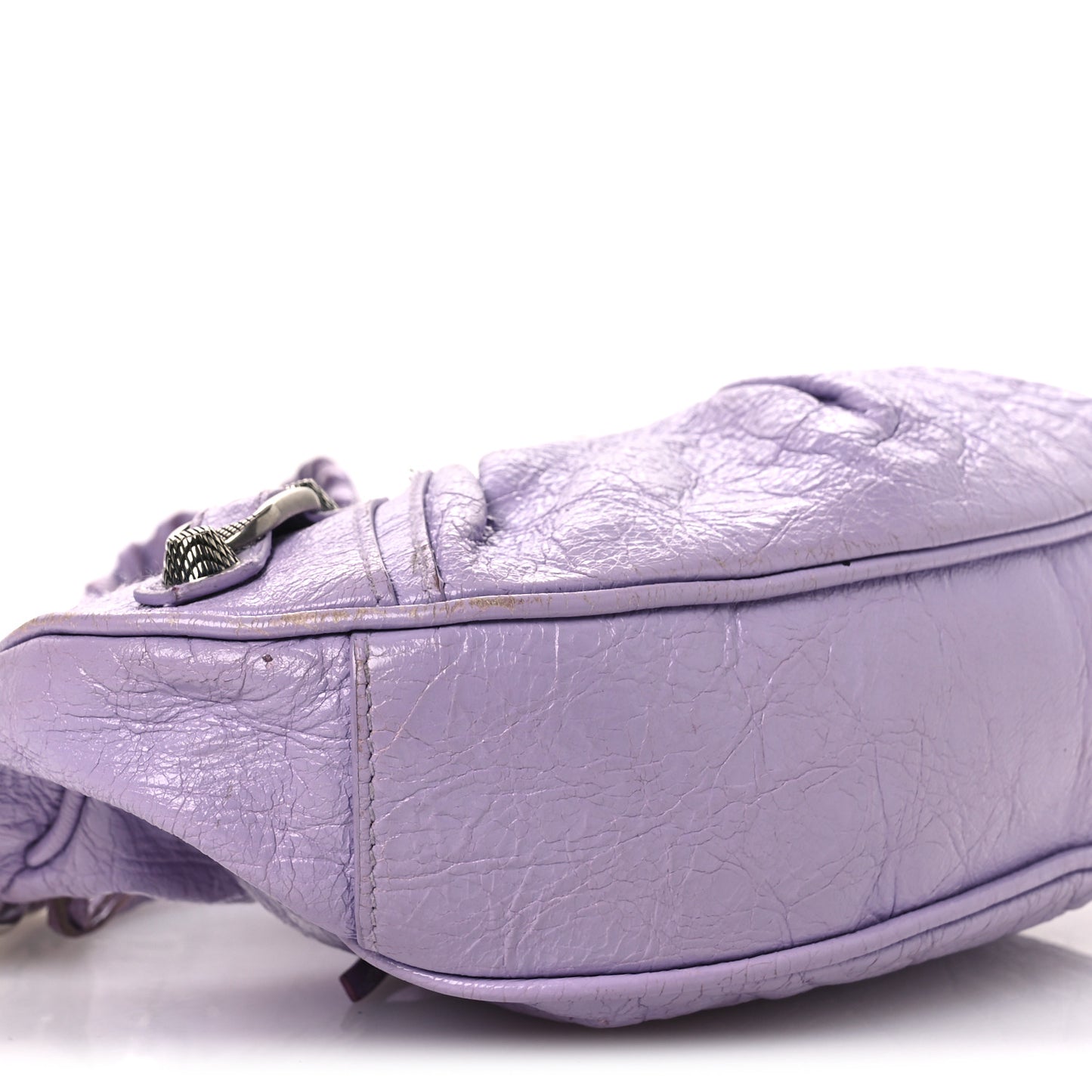 Extra Supple Calfskin Crocodile Embossed Le Cagole Shoulder Bag XS Lilac