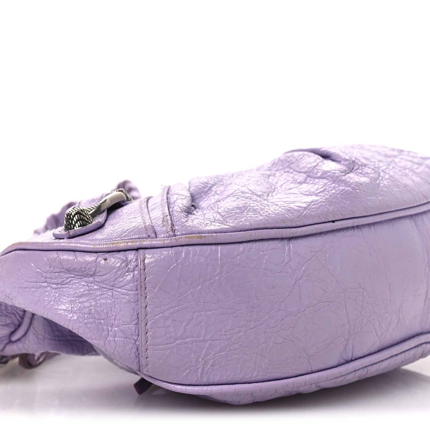 Balenciaga Extra Supple Calfskin Crocodile Embossed Le Cagole Shoulder Bag XS Lilac 10 of 18