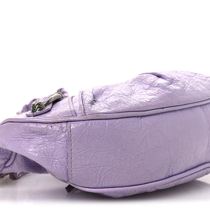 Balenciaga Extra Supple Calfskin Crocodile Embossed Le Cagole Shoulder Bag XS Lilac 10 of 18