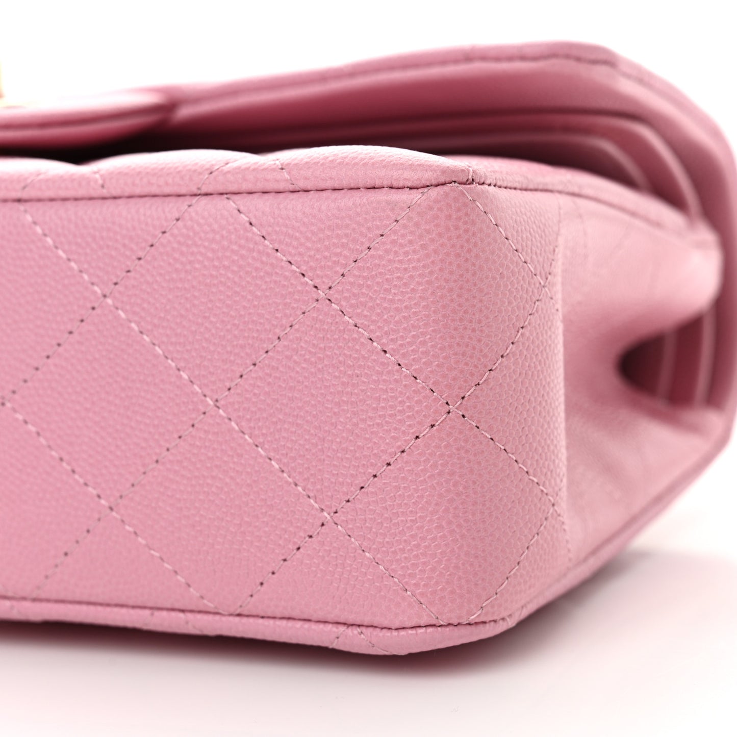Caviar Quilted Small Double Flap Light Pink