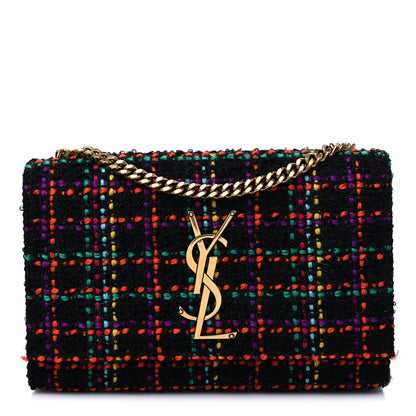 Saint Laurent Tweed Small Monogram Kate Satchel Black Multicolor 1 of 9