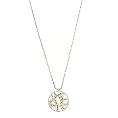 David Yurman Sterling Silver 18K Yellow Gold Round Rope Pendant Necklace 1 of 5