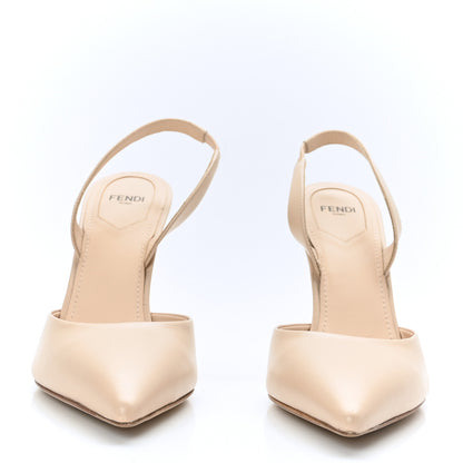 Fendi Vitello Fendi First 95mm Slingback Sandals 39 Poudre 2 of 8