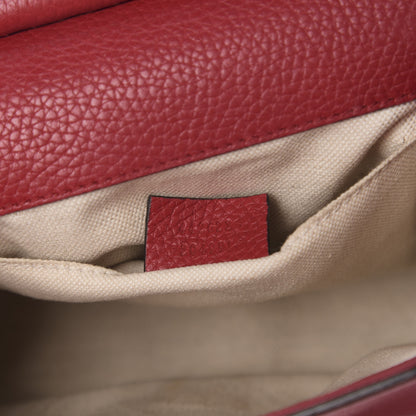 Gucci Calfskin Mini GG Marmont Top Handle Bag Vulcanic Red 6 of 10