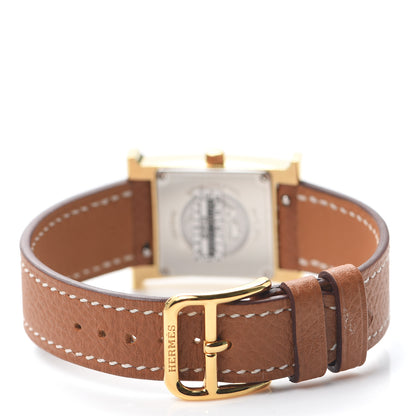 Hermes Stainless Steel Epsom 21mm Heure H Hour Quartz Watch Gold 3 of 5