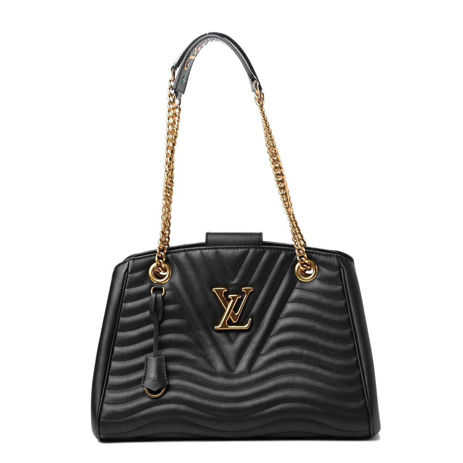 Louis Vuitton Calfskin New Wave Chain Tote Black 1 of 8