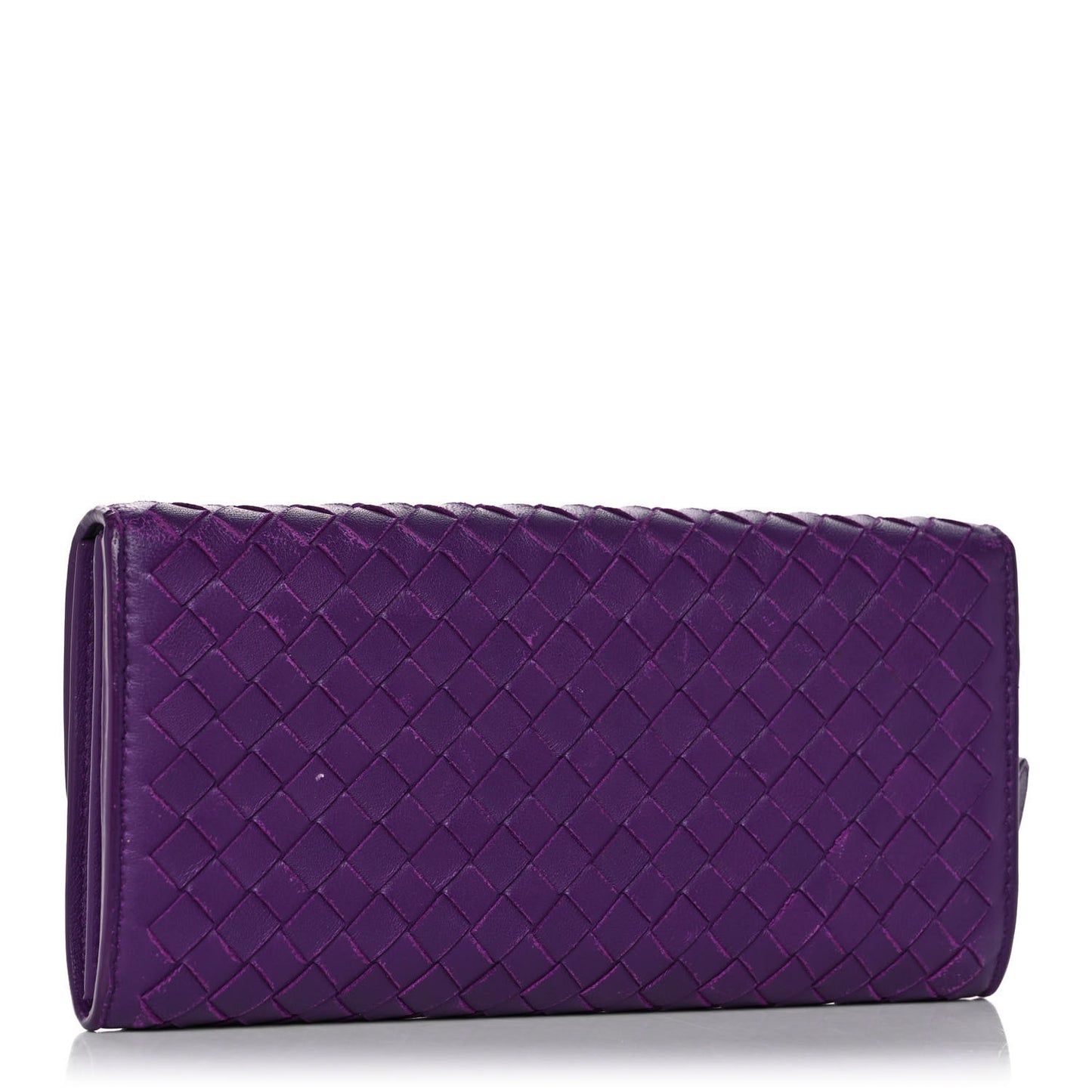 Nappa Intrecciato Continental Flap Wallet Peony