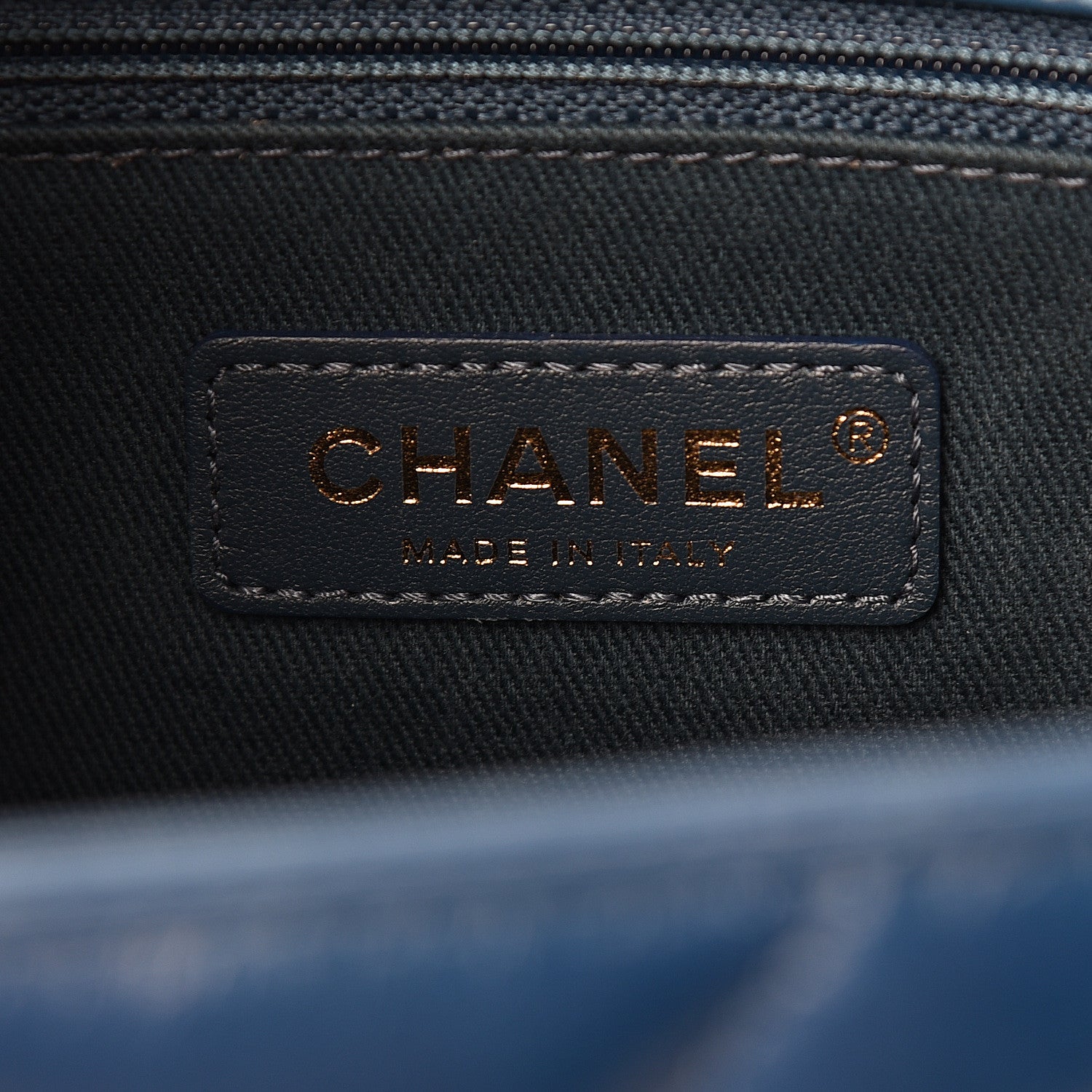 Chanel Calfskin Chevron Quilted Small Coco Handle Flap Blue 5 of 9
