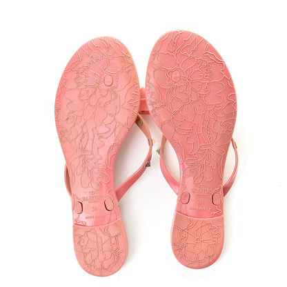 Valentino Garavani PVC Jelly Rockstud Bow Thong Sandals 39 Pink 7 of 10