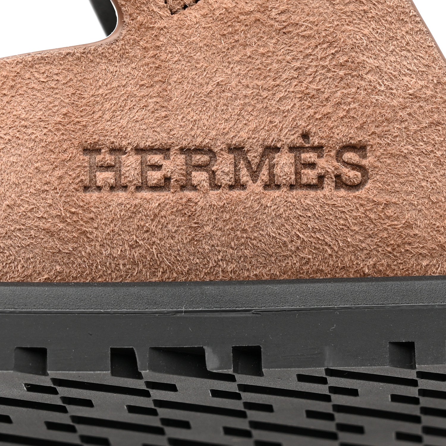 Hermes Suede Goatskin Womens Chypre Sandals 41 Rose Perle Black 8 of 10