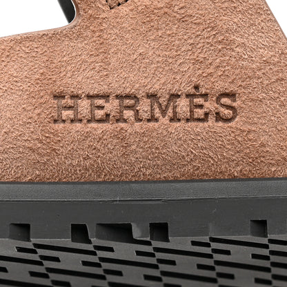 Hermes Suede Goatskin Womens Chypre Sandals 41 Rose Perle Black 8 of 10