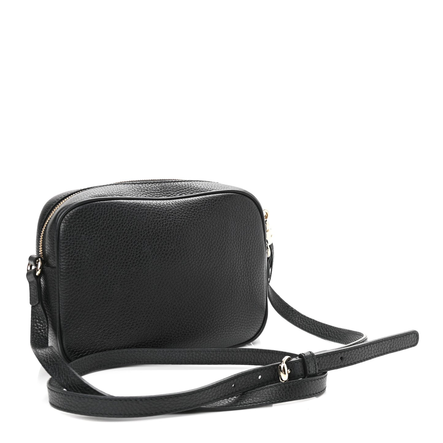 Pebbled Calfskin Small Soho Disco Bag Black