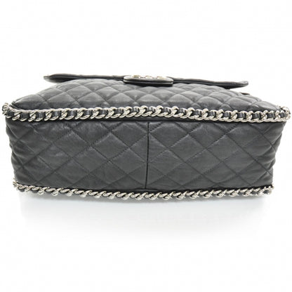 Chanel Lambskin Chain Around Maxi Flap Bag Black 5 of 11