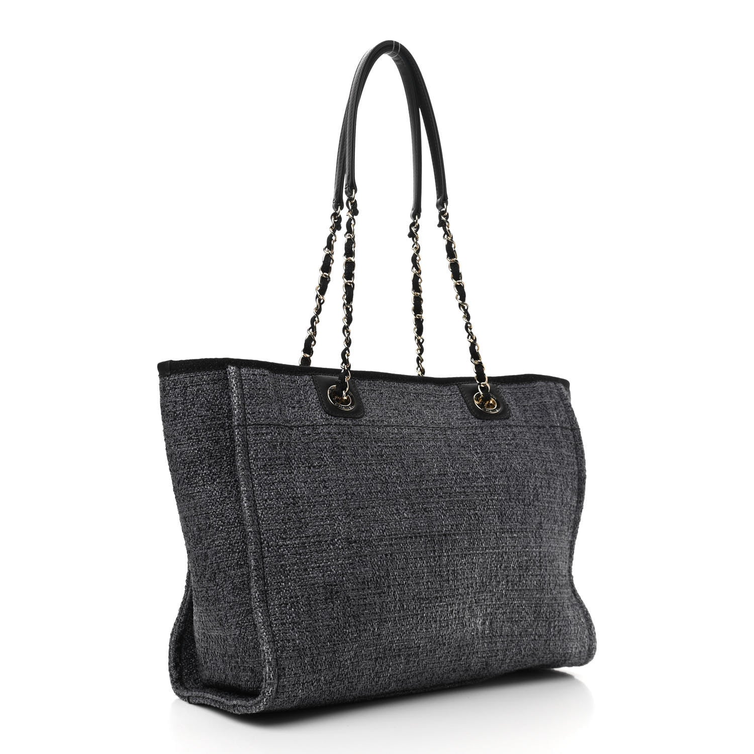 Chanel Lurex Boucle Small Deauville Tote Black 3 of 10