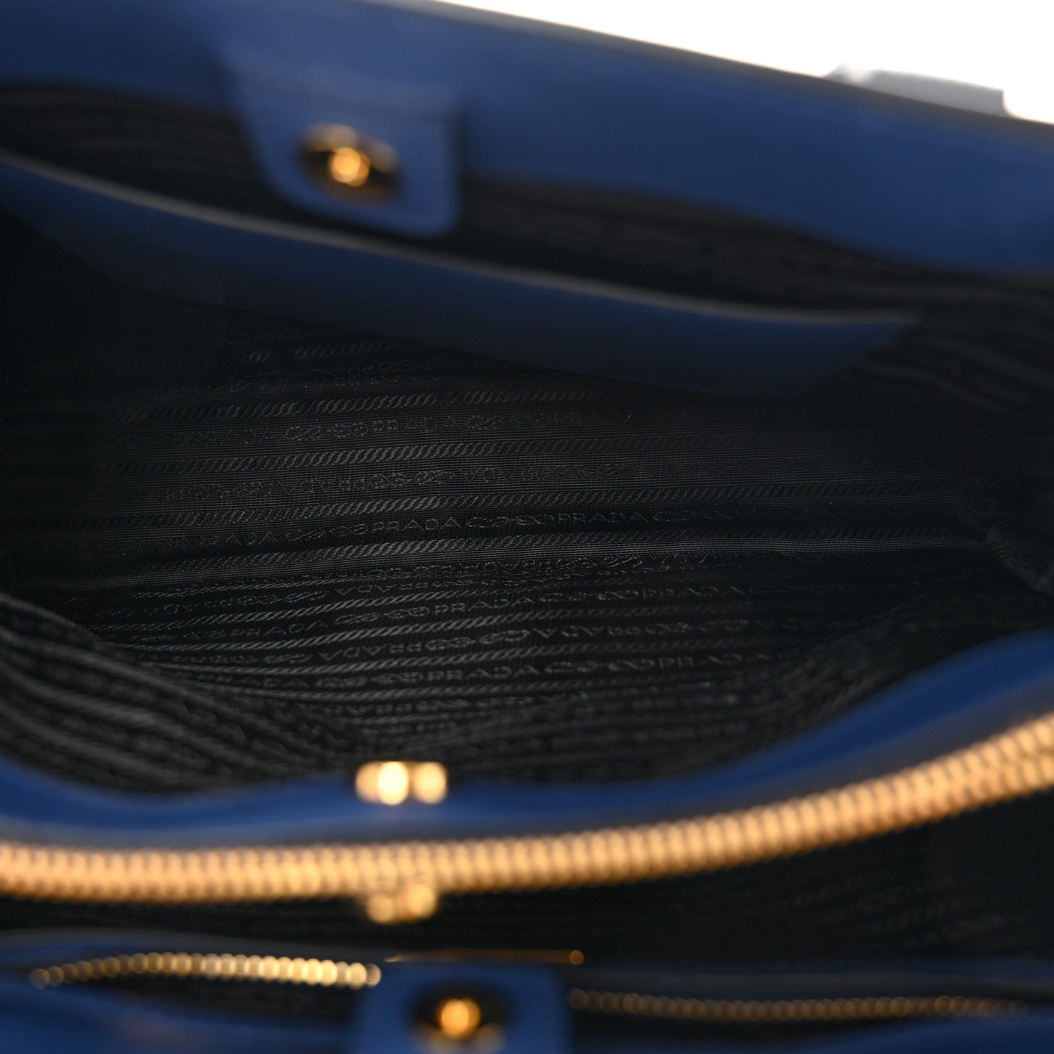 Prada Saffiano Lux Medium Tote Bluette Black 6 of 11