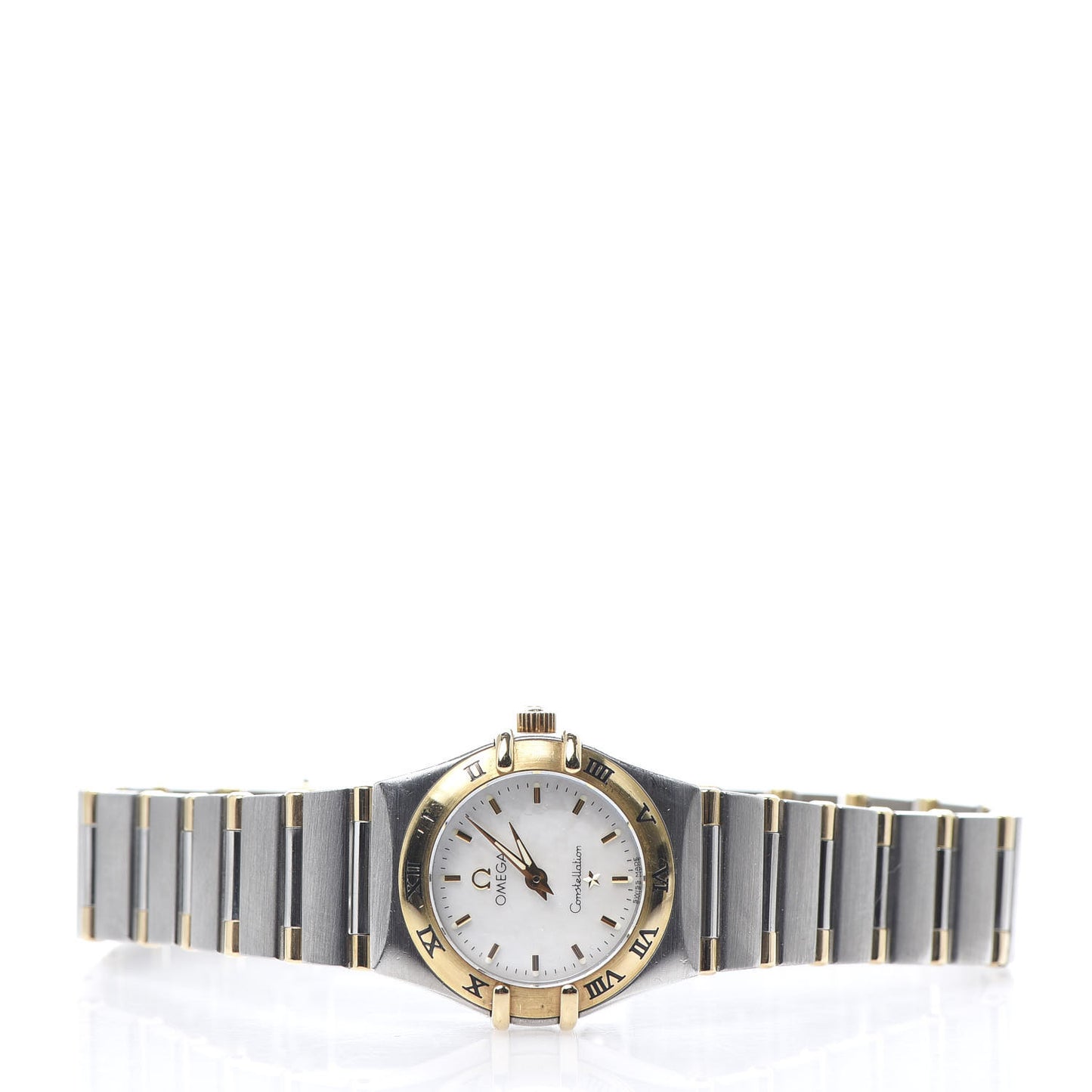 Stainless Steel 18K Yellow Gold Mother of Pearl 22mm Constellation Quartz Watch 1262.70