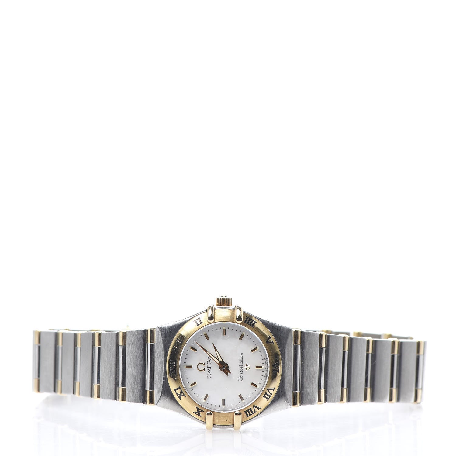 Omega Stainless Steel 18K Yellow Gold Mother of Pearl 22mm Constellation Quartz Watch 1262.70 3 of 7