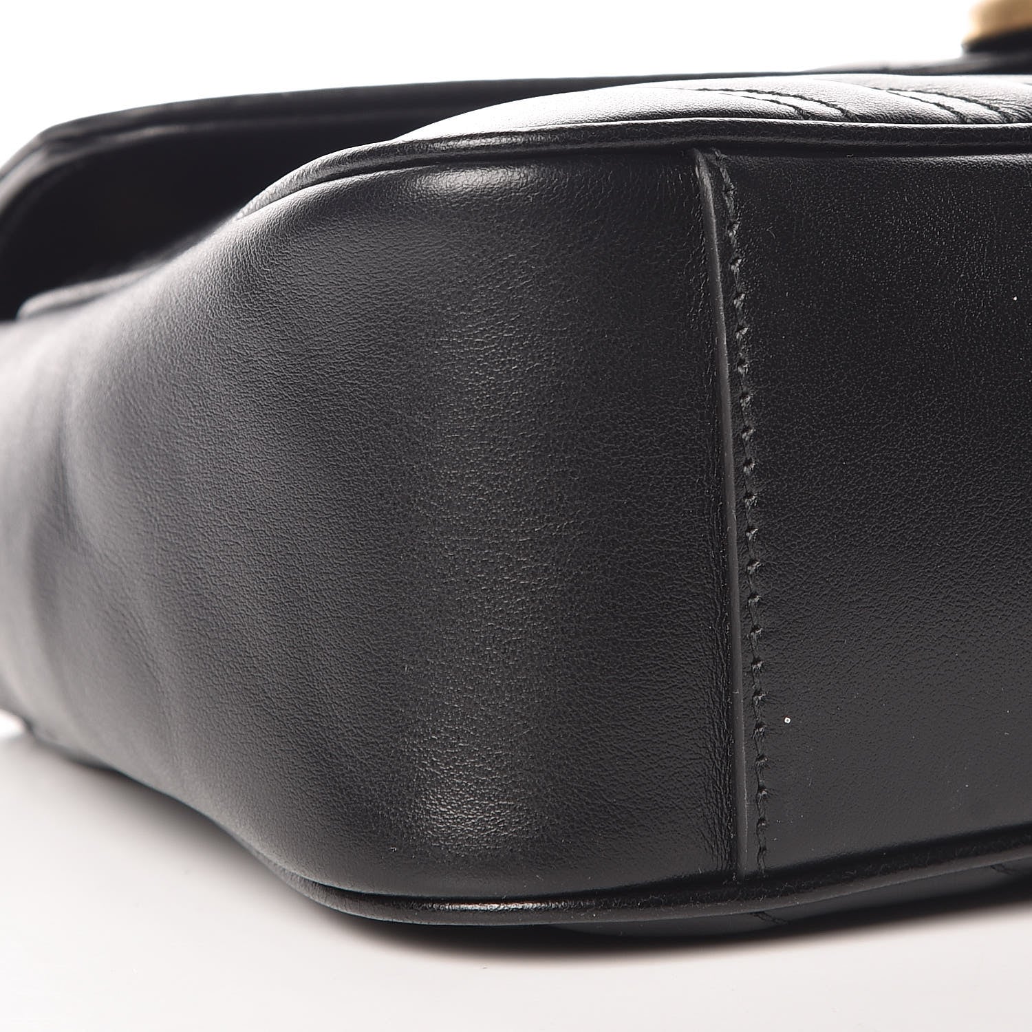 Gucci Calfskin Matelasse Small GG Marmont Shoulder Bag Black 8 of 9