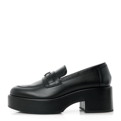 Chanel Calfskin CC Platform Loafers 38 Black 1 of 10