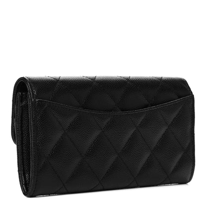 Chanel Caviar Quilted Medium Gusset Flap Wallet Black 3 of 10