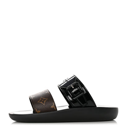 Louis Vuitton Monogram Sunbath Flat Mule Sandals 36 Black 1 of 8
