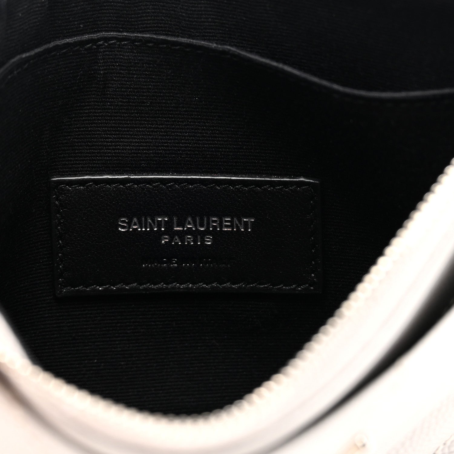 Saint Laurent Grain De Poudre Chevron Monogram Bill Pouch Granite 6 of 8