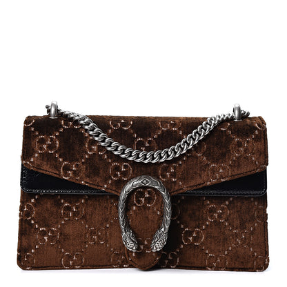 Gucci Velvet Skipper GG Monogram Small Dionysus Shoulder Bag Brown Black 1 of 9