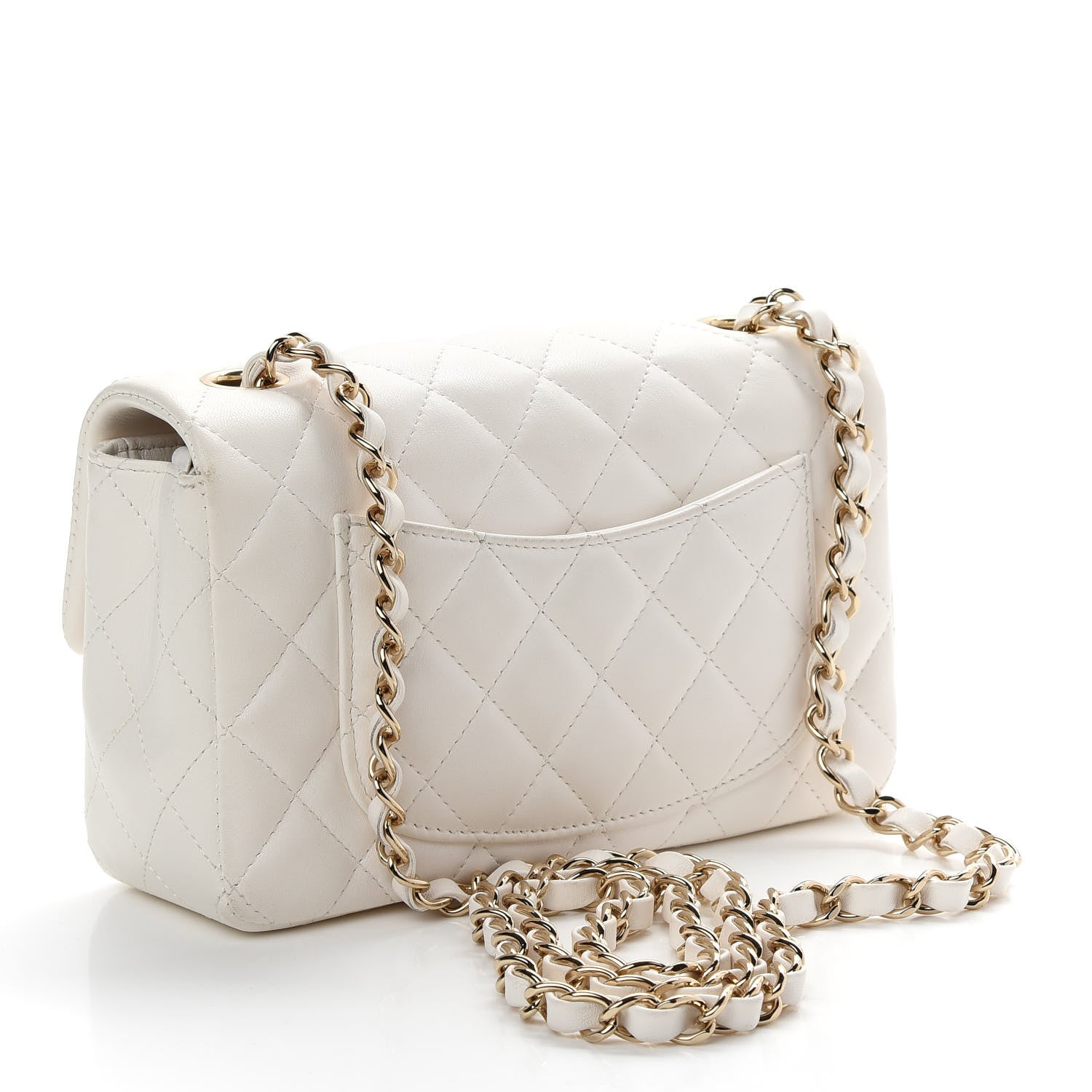 Chanel Lambskin Quilted Mini Rectangular Flap White 3 of 11