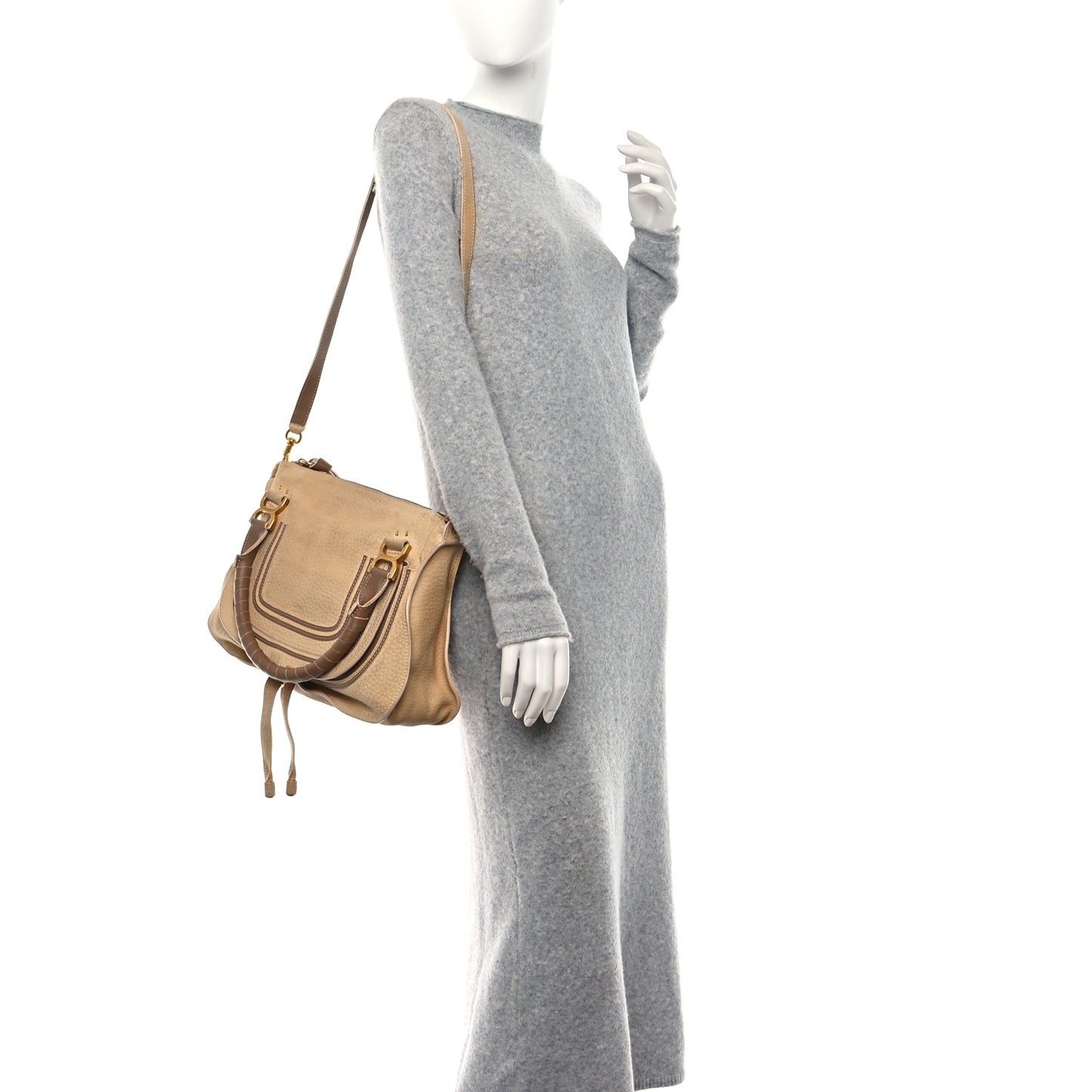 Nubuck Medium Marcie Satchel Greige