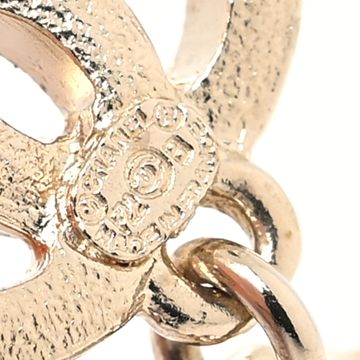 Chanel Pearl Crystal CC Heart Drop Earrings Gold White 4 of 4