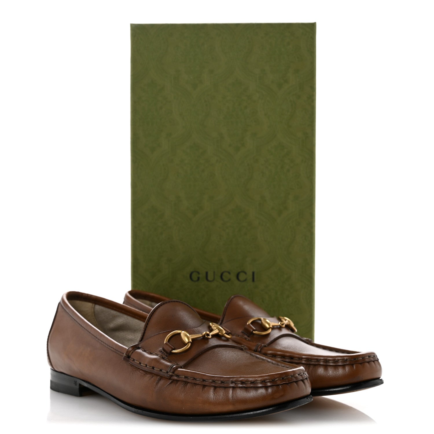 Gucci Betis Glamour Calfskin Womens 1953 Horsebit Loafers 37.5 Brown Sugar 10 of 10