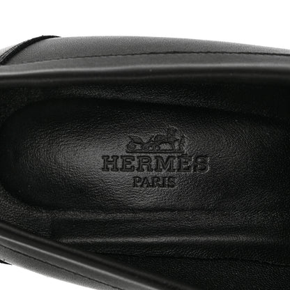 Hermes Calfskin Womens Foch 60 Pump 37 Black 7 of 9