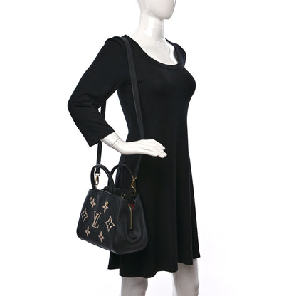 Louis Vuitton Empreinte Monogram Giant Montaigne BB Black Beige 2 of 8
