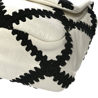 Chanel Calfskin Crochet Medium Chanel 19 Flap White Black 10 of 10