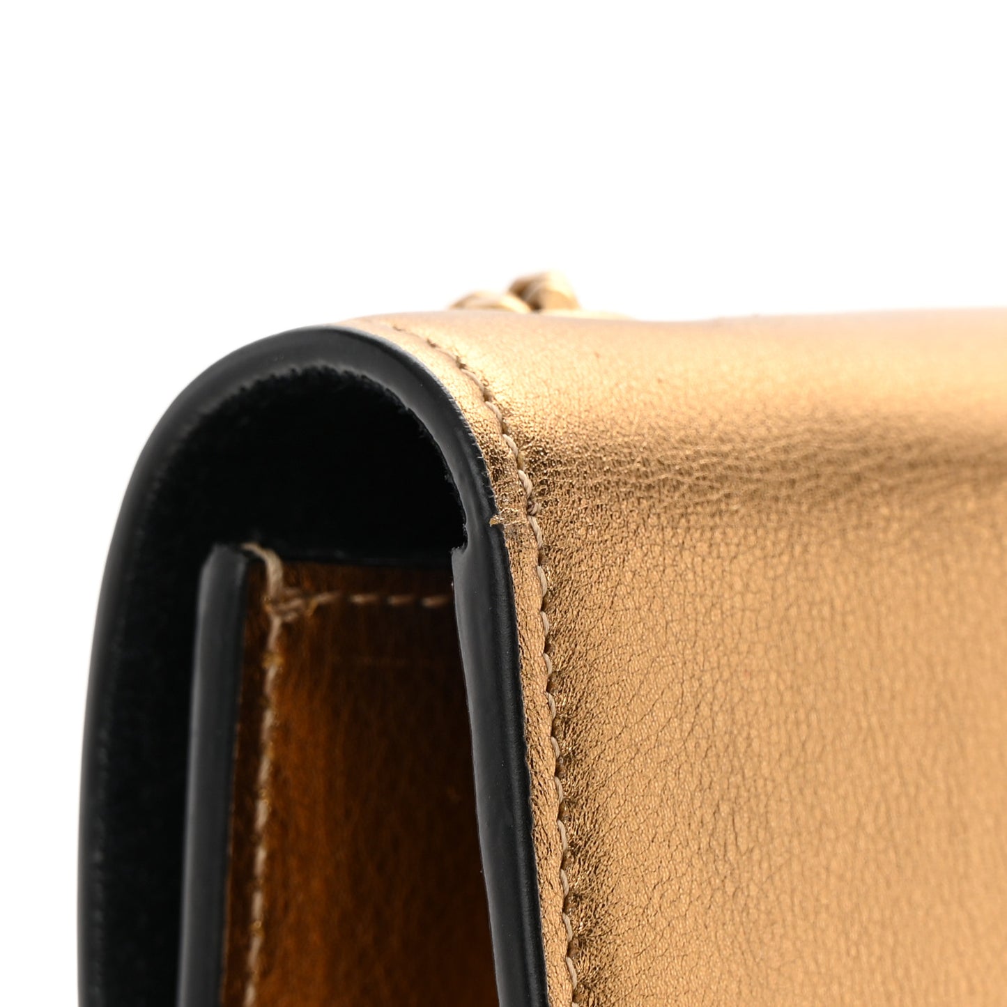 Metallic Calfskin Small Classic Monogram Kate Tassel Satchel Gold