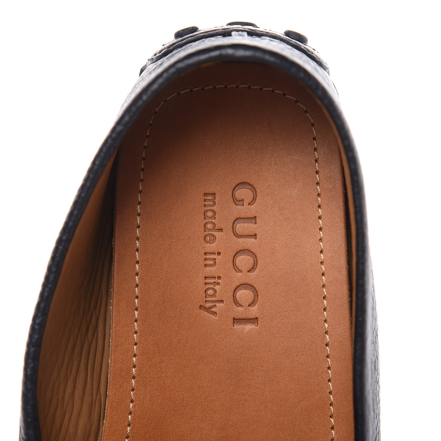 Gucci Calfskin Web Mens Horsebit Driver Loafers 7.5 Black 6 of 12