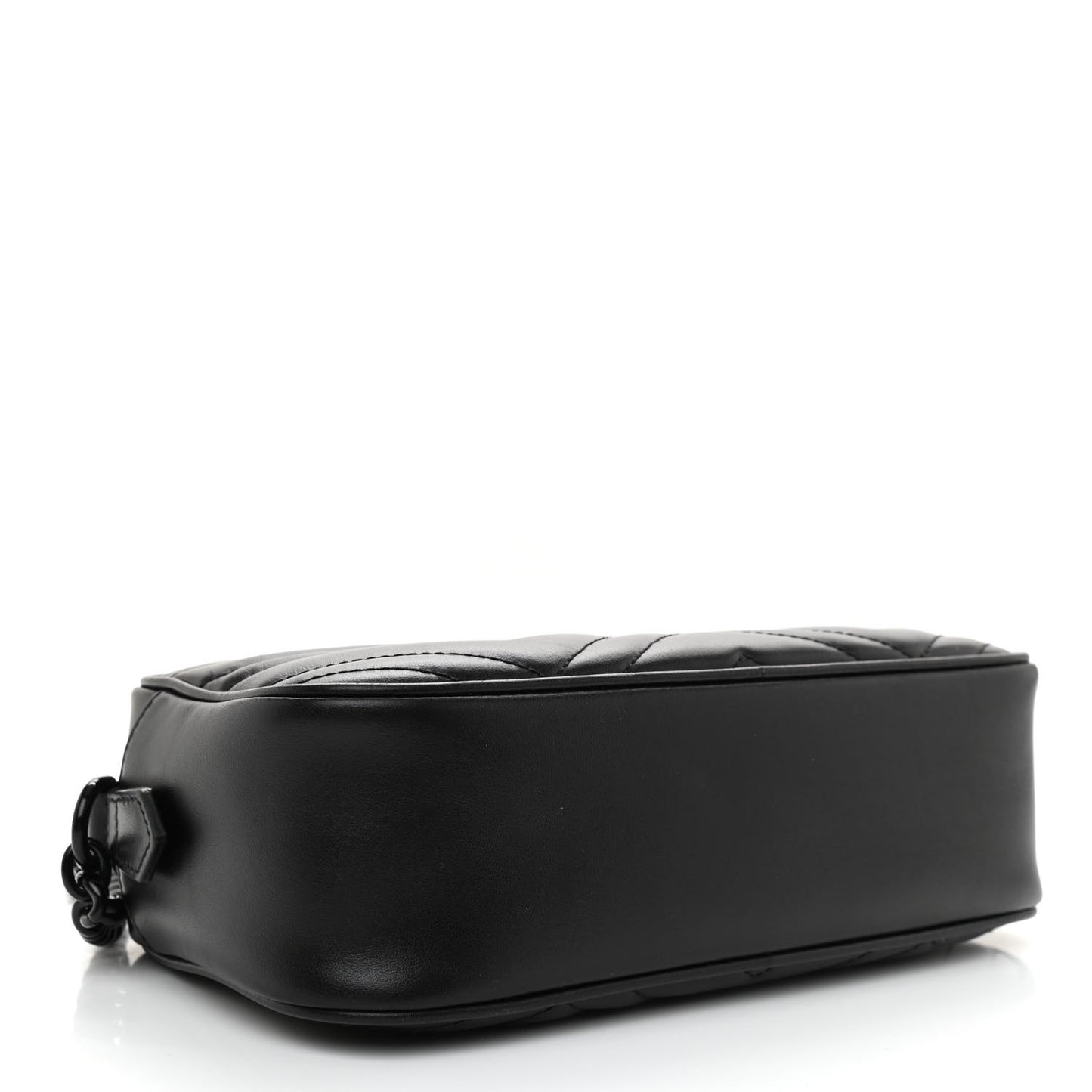 Calfskin Matelasse Monochrome Small GG Marmont Chain Shoulder Bag Black