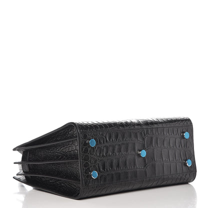 Saint Laurent Calfskin Crocodile Embossed Baby Sac De Jour Black 4 of 7