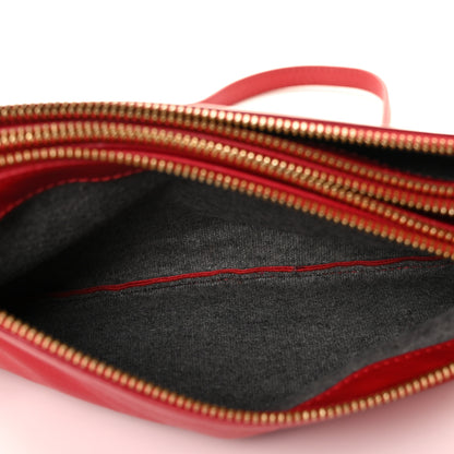 Celine Lambskin Small Trio Crossbody Bag Red 5 of 8
