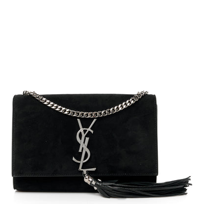 Saint Laurent Suede Medium Classic Monogram Kate Tassel Satchel Black 1 of 12