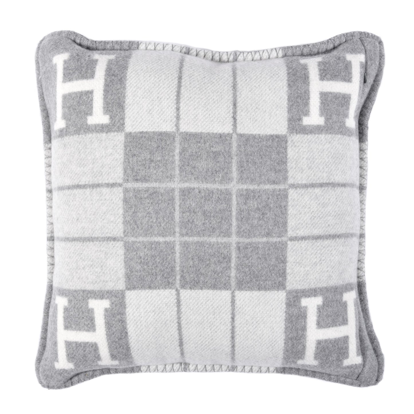 Wool Cashmere Avalon III Pillow PM Ecru Gris Clair